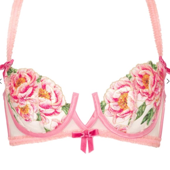 🍋NWT For Love & Lemons Needle Point Roses Bra & Thong Panty Set Size M🍋 - Picture 7 of 15